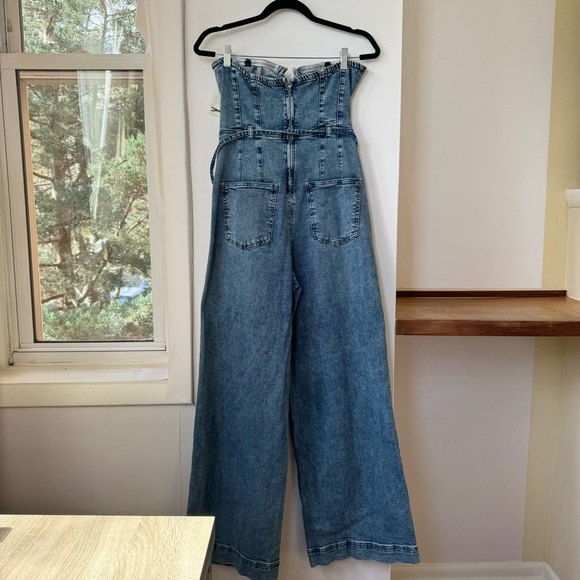 NWT Free People We The Free CRVY Femme Fatale Denim Jumpsuit 10 - Picture 8 of 15
